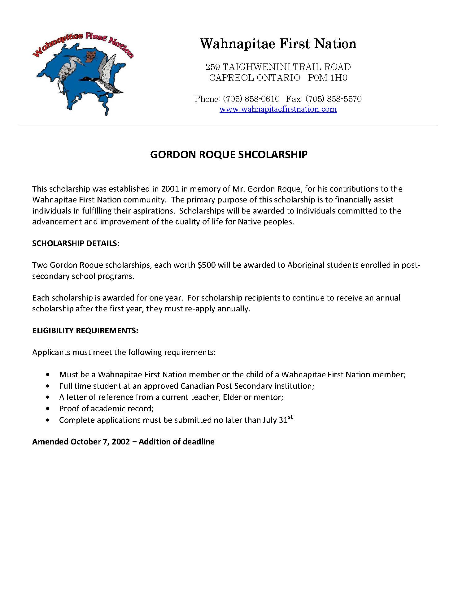 GORDON ROQUE SHCOLARSHIP july2025 Page 1