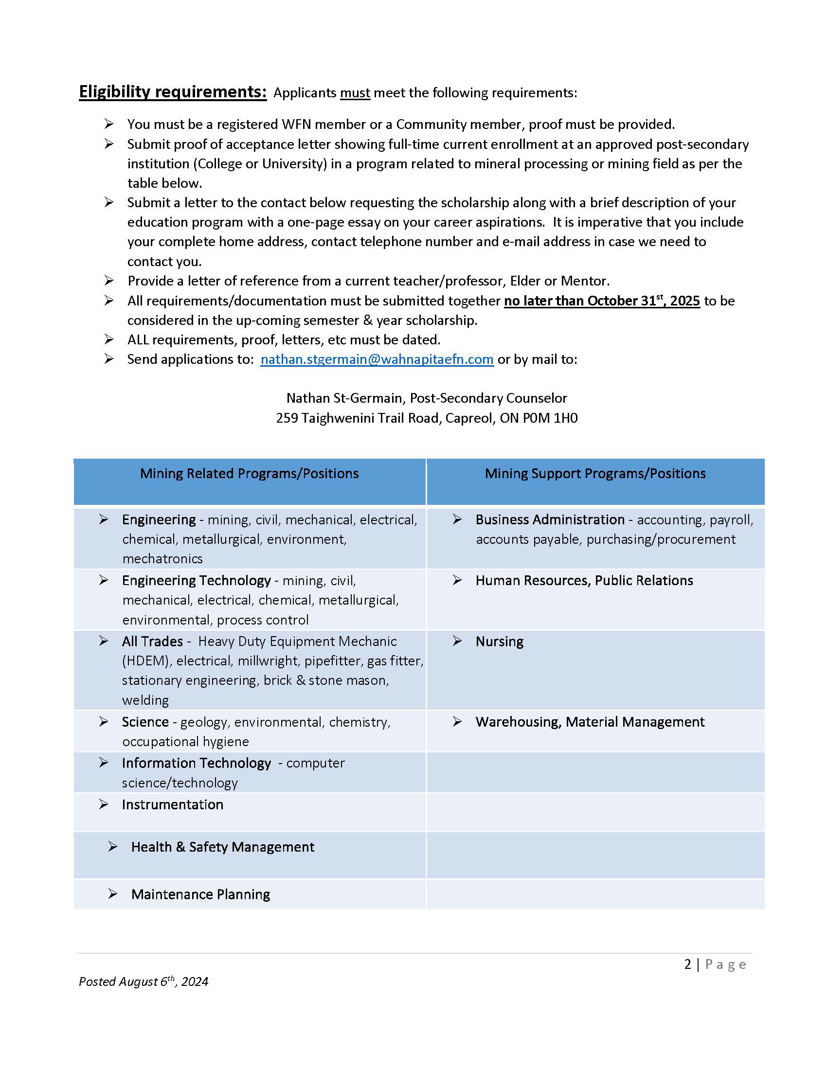 WFN-SINO Scholarship