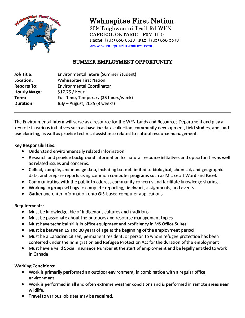 Environmental Intern Job Ad p1