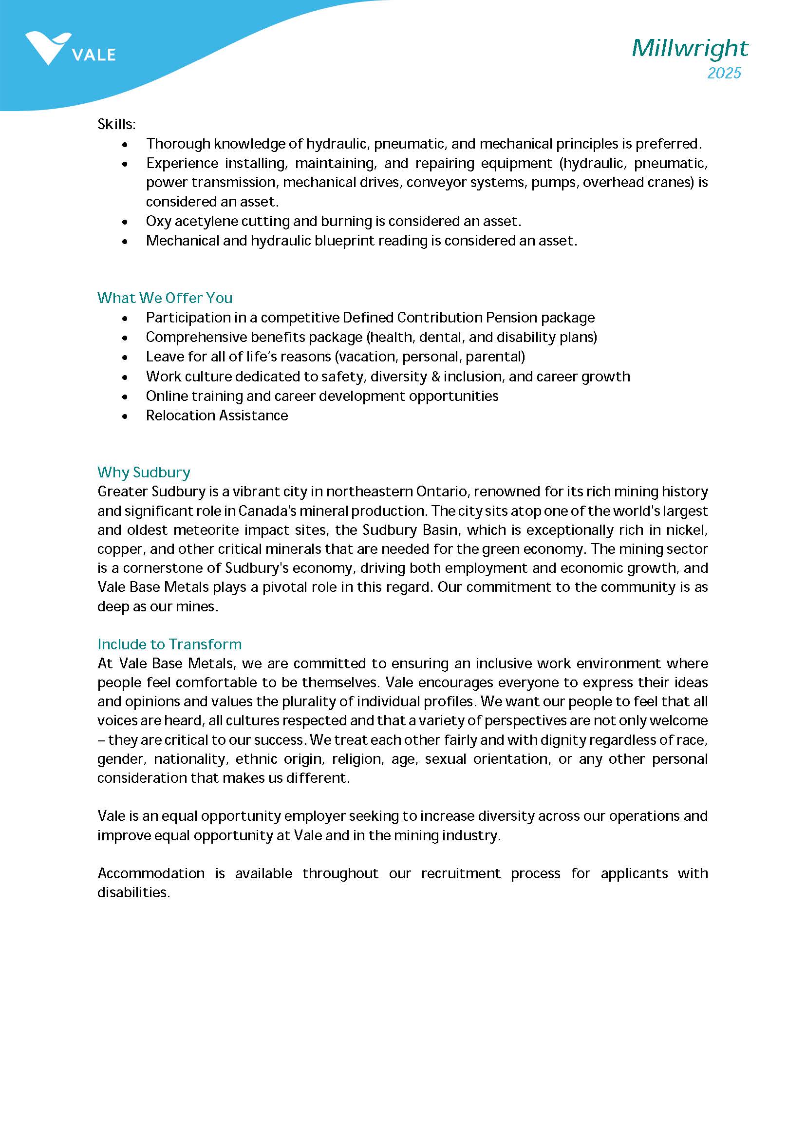Job Posting Millwright Page 2