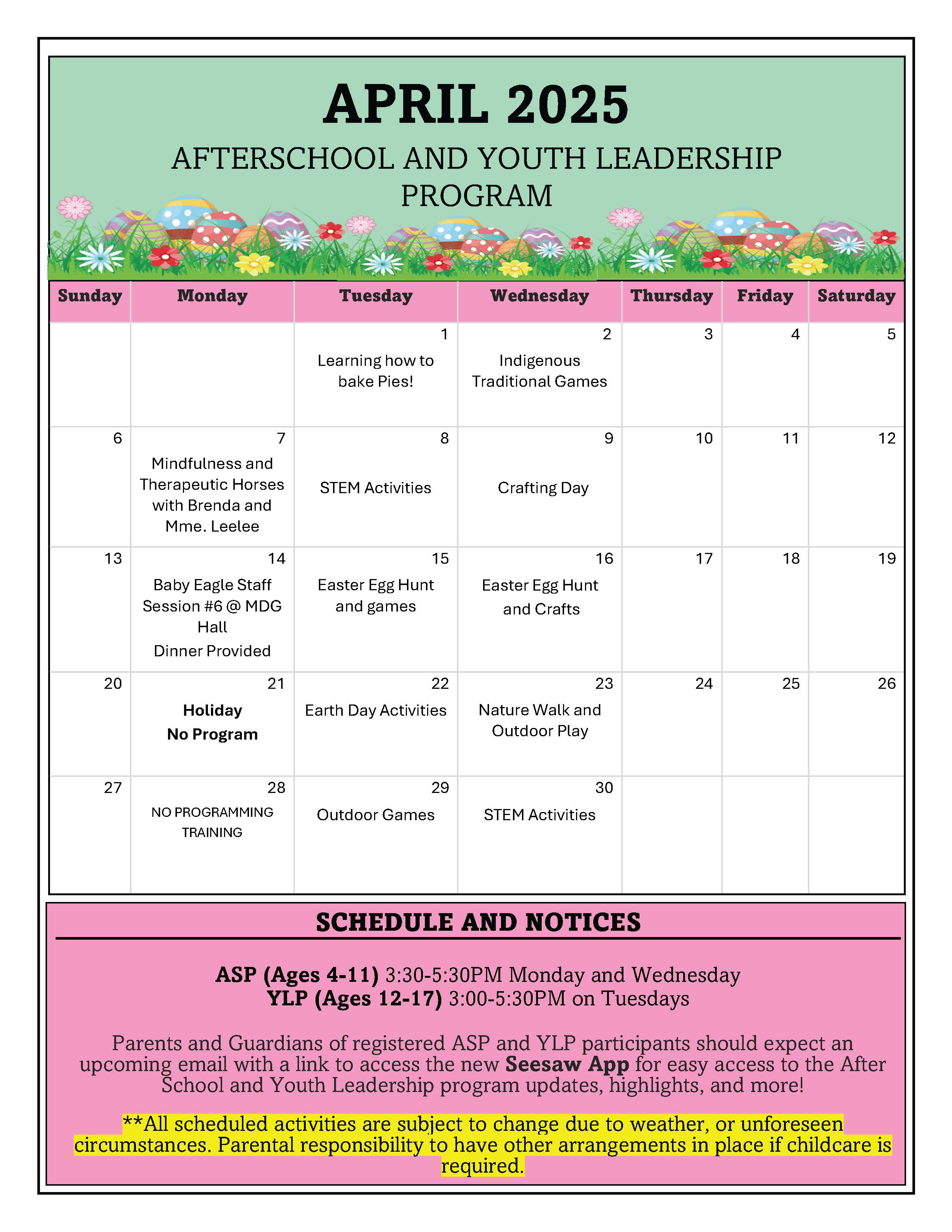 April calendar 2025
