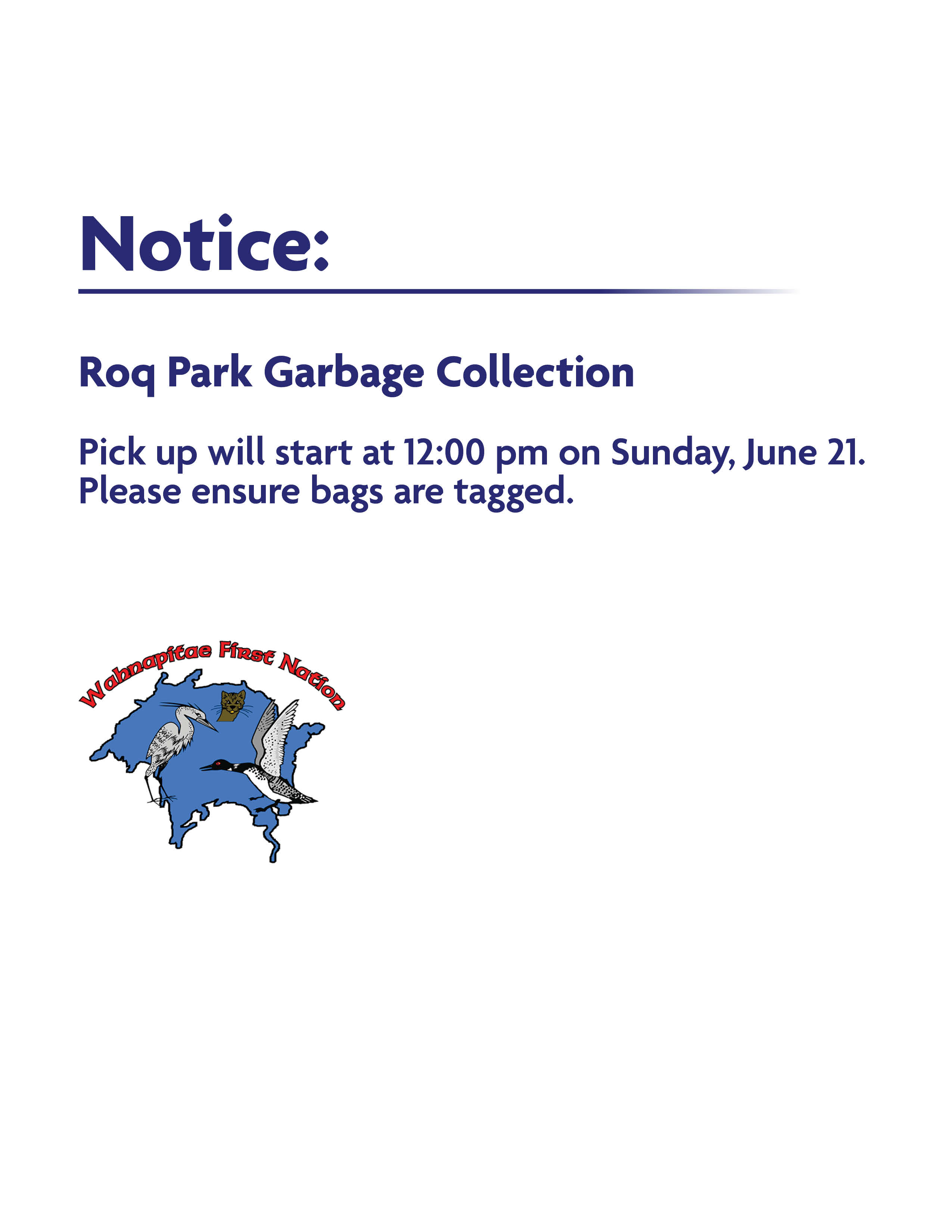 notice roq park garbage june2026