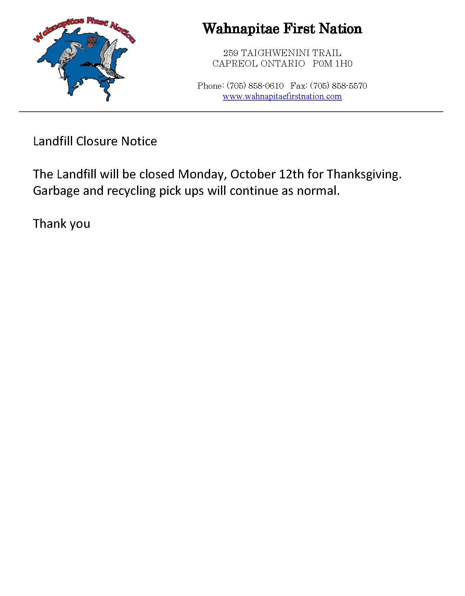 notice landfill closure oct2026