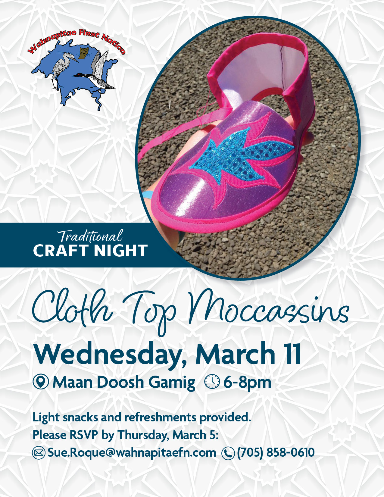 Traditional Craft Night: Cloth Top Moccasins